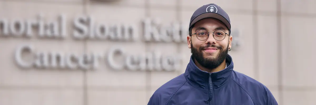 an MSK employee standing outside of an MSK location