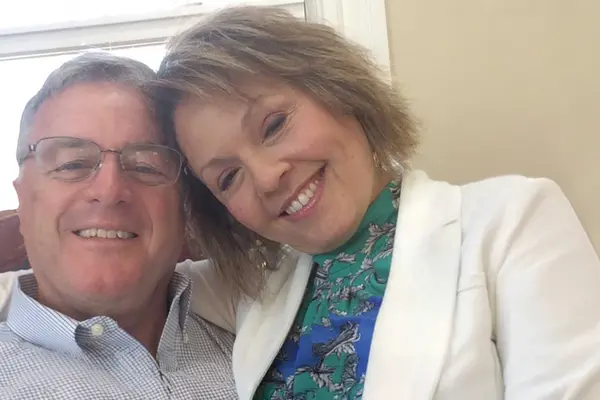 Prostate cancer survivor John Brannan, embraced by his wife Lita, had HIFU treatment at MSK.  