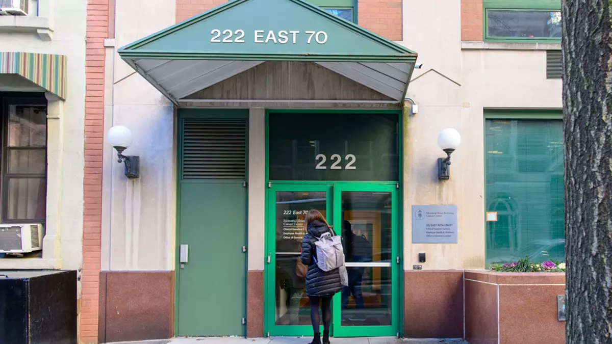 Entrada del Servicio de Genética Clínica de Memorial Sloan Kettering