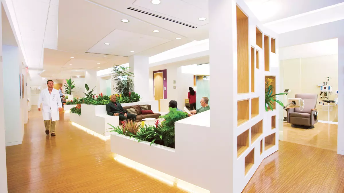 Reception area of MSK Brooklyn Infusion Center