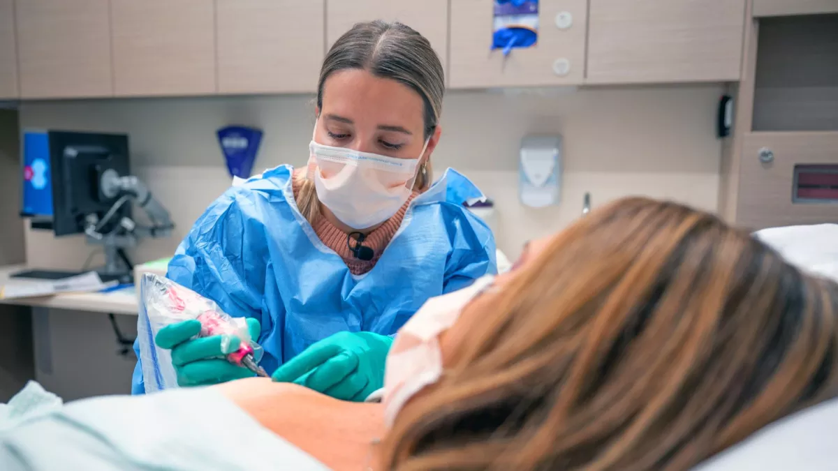 An MSK physician assistant does a nipple tattoo procedure.