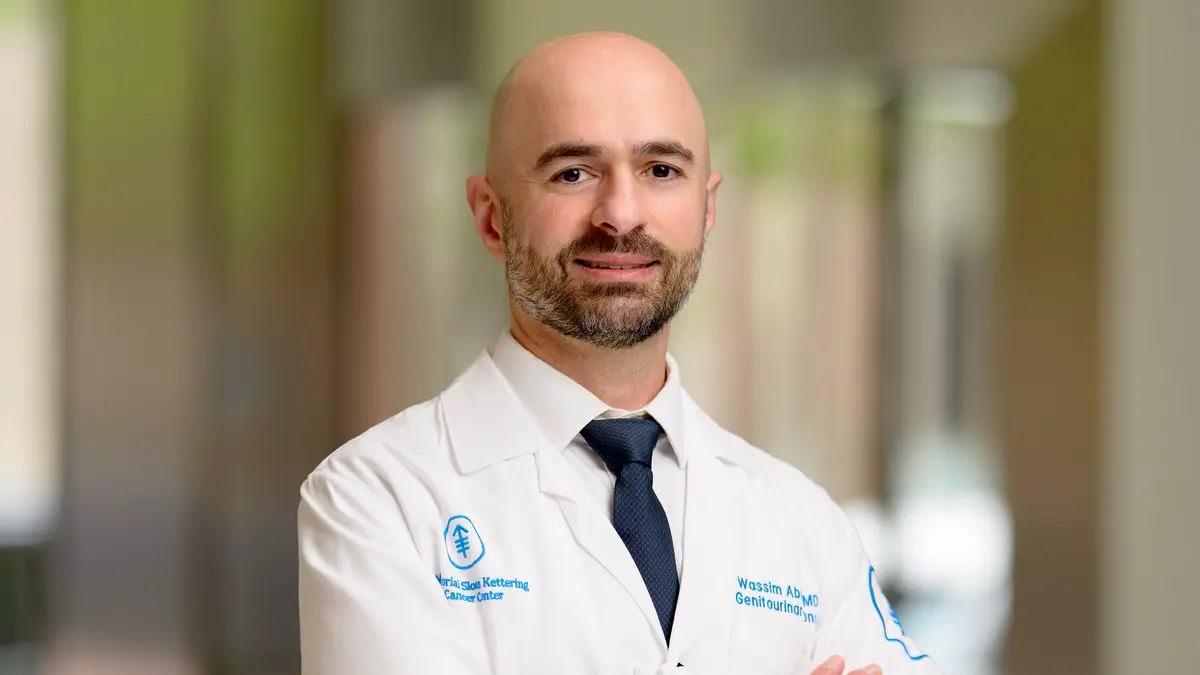Medical oncologist and researcher Dr. Wassim Abida, at an MSK lab, is an expert in prostate cancer genomics.