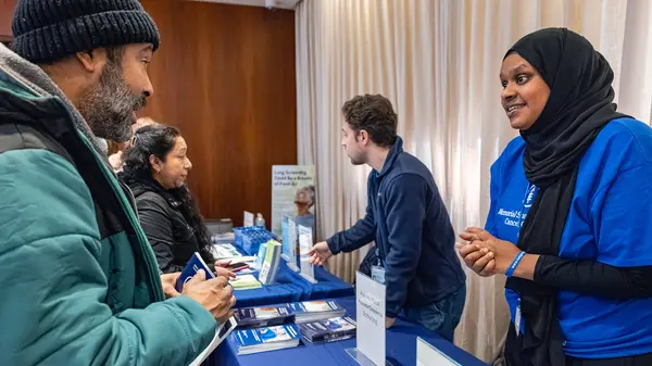 MSK employees hosting a cancer screening event at the Ralph Lauren Center.